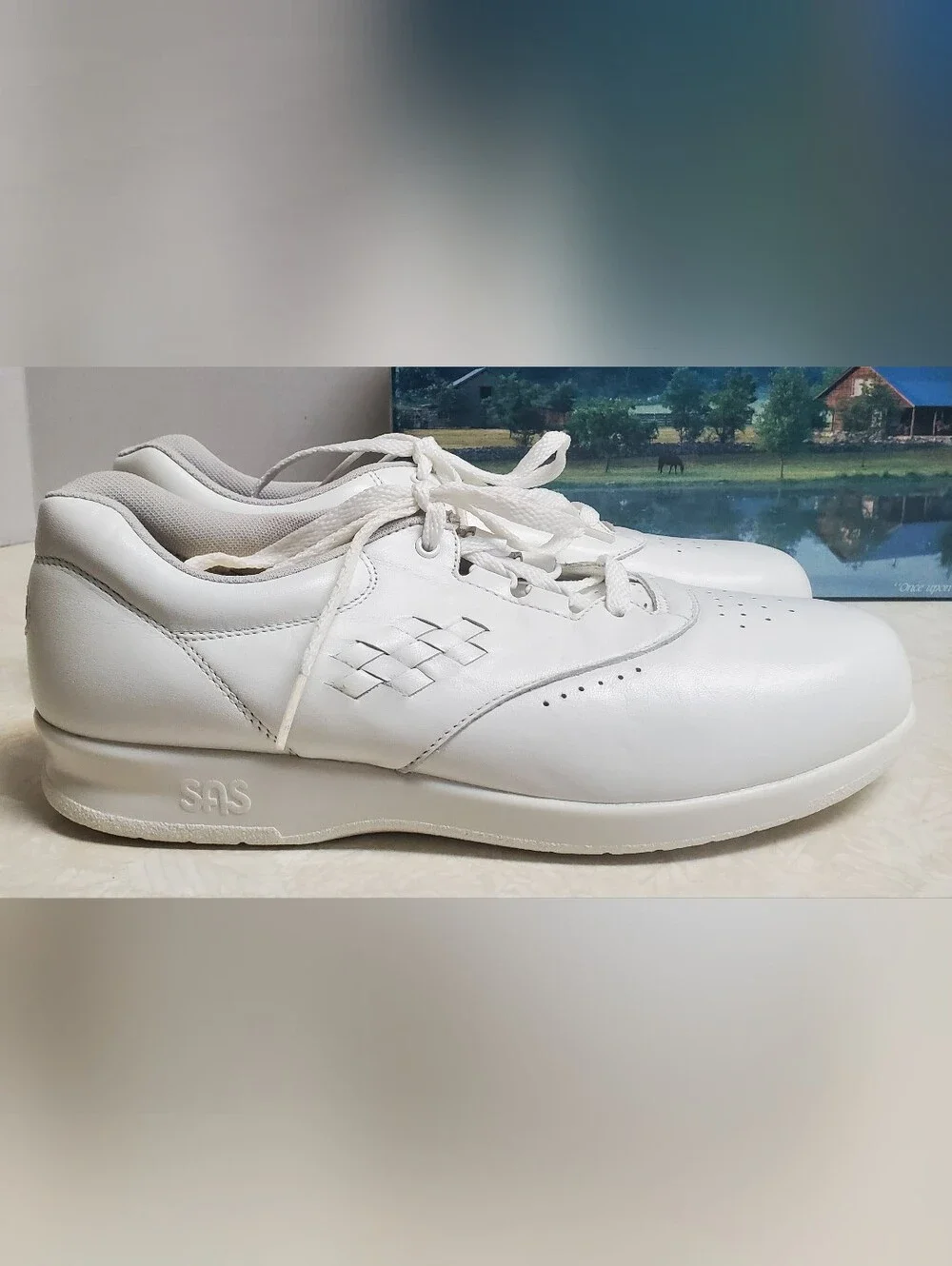 SAS Women's White Leather Freetime Walking Shoe USA